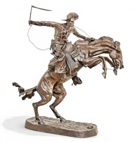 Bronze, "Broncho Buster", Sculpture, Monumental, After Frederic Remington, 56" H