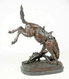 Bronze Sculpture, "The Wicked Pony", After Frederic Remington, Cowboy, 35"!!