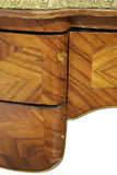 Bureau Plat Desk, French, Large, Burl Wood Veneer, Leather Top, Bronze Mount! - Old Europe Antique Home Furnishings