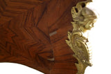 Bureau Plat Desk, French, Large, Burl Wood Veneer, Leather Top, Bronze Mount! - Old Europe Antique Home Furnishings