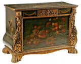 Chest, Antique, Spanish Painted, Leather & Wood Chest, 17th C., 1600s / 1700s!