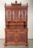 Cabinet, Carved Wood, French Henri II Style, 3 Shelves, Storage, Circa 1900's!! - Old Europe Antique Home Furnishings