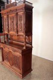 Cabinet, Carved Wood, French Henri II Style, 3 Shelves, Storage, Circa 1900's!! - Old Europe Antique Home Furnishings