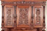 Cabinet, Carved Wood, French Henri II Style, 3 Shelves, Storage, Circa 1900's!! - Old Europe Antique Home Furnishings