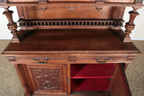 Cabinet, Carved Wood, French Henri II Style, 3 Shelves, Storage, Circa 1900's!! - Old Europe Antique Home Furnishings