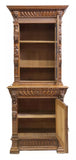 Cabinet, French Renaissance Revival, Carved Oak, Glazed Door, Lion Mask, 1800s! - Old Europe Antique Home Furnishings