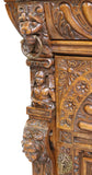 Cabinet, French Renaissance Revival, Carved Oak, Glazed Door, Lion Mask, 1800s! - Old Europe Antique Home Furnishings