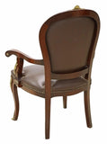 Chair, Desk, Louis XV Style, Brown, Upholstered, Fauteuil, Mahogany, Vintage!! - Old Europe Antique Home Furnishings