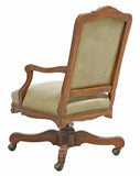 Chair, Office, Swivel, Louis XV Style, Executive, Padded, Nailhead Trim, Vintage - Old Europe Antique Home Furnishings