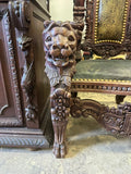 Chair, Throne, Renaissance Revival, Carved, Walnut, 71" high, 20th C., E. 1900s!