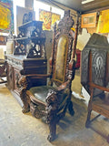 Chair, Throne, Renaissance Revival, Carved, Walnut, 71" high, 20th C., E. 1900s!