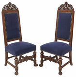Chairs, Dining, (6) Munago (Attrib.) Amer. Renais. Revival, Carved, early 1900s! - Old Europe Antique Home Furnishings