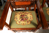 Chairs, Dining, Set of Eight Carved Needlepoint Upholstery, Vintage / Antique!! - Old Europe Antique Home Furnishings