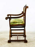 Antique Chairs, Savonarola, Set of 2, Italian Renaissance, Wood, 19th / 20th C.! - Old Europe Antique Home Furnishings