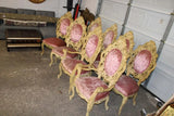 Chairs, Set of 8, Vintage Italian Carved, Dining Room Arm, Side Chairs, Vintage - Old Europe Antique Home Furnishings