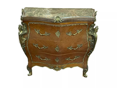 Chest, French Style, Marble Top, Bronze Mounts, Vintage / Antique, 1900's! - Old Europe Antique Home Furnishings