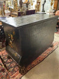 Chest, Antique, Spanish Painted, Leather & Wood Chest, 17th C., 1600s / 1700s!