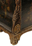 Chest, Antique, Spanish Painted, Leather & Wood Chest, 17th C., 1600s / 1700s!