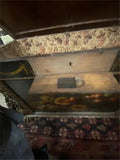 Chest, Antique, Spanish Painted, Leather & Wood Chest, 17th C., 1600s / 1700s!