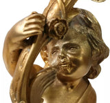 Clock, Dore, & Candelabra, Louis XV Style, Bronze, Gold, Mantel, Set of 3!