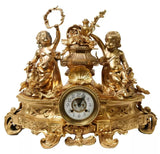Clock, Dore, & Candelabra, Louis XV Style, Bronze, Gold, Mantel, Set of 3!