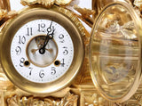 Clock, Dore, & Candelabra, Louis XV Style, Bronze, Gold, Mantel, Set of 3!