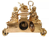 Clock, Dore, & Candelabra, Louis XV Style, Bronze, Gold, Mantel, Set of 3!