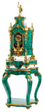 Clock on Stand, Faux Malachte, Large Regence Style, Ormolu-Mounted, 86.5"H!!