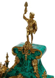 Clock on Stand, Faux Malachte, Large Regence Style, Ormolu-Mounted, 86.5"H!!