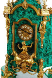 Clock on Stand, Faux Malachte, Large Regence Style, Ormolu-Mounted, 86.5"H!!