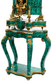 Clock on Stand, Faux Malachte, Large Regence Style, Ormolu-Mounted, 86.5"H!!