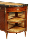 Commode A L'anglaise, Sideboard, Louis XVI Style Marquetry, Marble Top, Vintage! - Old Europe Antique Home Furnishings