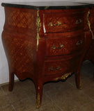 Commodes, Pair, Walnut Inlay, Marble Top, Diminutive, With Bronze Mounts!! - Old Europe Antique Home Furnishings
