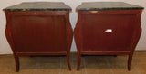 Commodes, Pair, Walnut Inlay, Marble Top, Diminutive, With Bronze Mounts!! - Old Europe Antique Home Furnishings