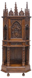 Cupboard / Cabinet, Credence, French, Gothic Revival, Highly Carved, Oak, 1800's - Old Europe Antique Home Furnishings