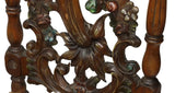 Dining Chairs, Set of 6, Spanish Revival, Carved, Polychrome, Cornucopia 54.5”! - Old Europe Antique Home Furnishings