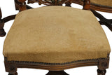 Dining Chairs, Set of 6, Spanish Revival, Carved, Polychrome, Cornucopia 54.5”! - Old Europe Antique Home Furnishings