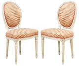 Dining Chairs, Side, (6) French Louis XVI Style, White Painted & Upholstered!!