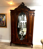 Display Cabinet, Armoire, Carved Wood, Mirror, Victorian / Antique, Early 1900s! - Old Europe Antique Home Furnishings