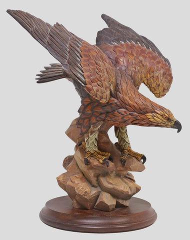 Eagle Sculpture, Gunther Granget, (D.2010) For Anri Carved, Wildlife , 16" H!! - Old Europe Antique Home Furnishings