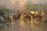 Giclee Print, G. Harvey, "COWBOY GATHERING",  (D.2017) Limited-Edition, Framed! - Old Europe Antique Home Furnishings