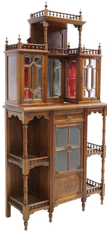 Have one to sell? Sell now Antique Vitrine Cabinet, French Henri II Style, Walnut, Beveled Glass, E. 1900s - Old Europe Antique Home Furnishings