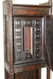 Antique Cabinet, Reliquary, French, Embossed Leather, Studded, 19th C, 1800s - Old Europe Antique Home Furnishings