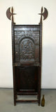Antique Cabinet, Reliquary, French, Embossed Leather, Studded, 19th C, 1800s - Old Europe Antique Home Furnishings