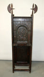 Antique Cabinet, Reliquary, French, Embossed Leather, Studded, 19th C, 1800s - Old Europe Antique Home Furnishings