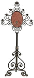 Lamp, Monumental, Spanish Wrought Iron, 7-Lt. Floor Candelbraum, 77H, E. 1900s!