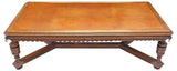 Library Table, English, Jacobean Revival, Carved, Leather Top, 103 inch, 1800s! - Old Europe Antique Home Furnishings