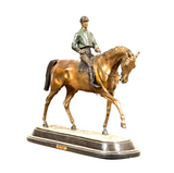 Sculpture, Bronze, Large, Equestrian, After P. J. Mene, "After the Race"! - Old Europe Antique Home Furnishings