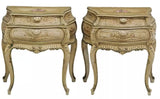 Nightstands, Bombe, Pair, Italian, Venetian, Paint Decorated, Vintage / Antique