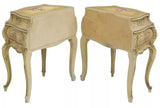 Nightstands, Bombe, Pair, Italian, Venetian, Paint Decorated, Vintage / Antique